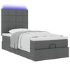 vidaXL Ottoman bed met matras en LED's 100x200cm stof donkergrijs