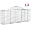 vidaXL Schanskorven 11 st gewelfd 200x30x80/100 cm ijzer