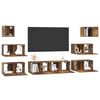vidaXL Tv-meubelset Wandgemonteerd 8 pcs Oud Hout Bewerkt hout