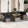 vidaXL 8-delige Loungeset met kussens poly rattan grijs