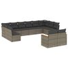 vidaXL 12-delige Loungeset met kussens poly rattan grijs