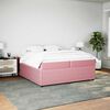 vidaXL Boxspring met matras fluweel roze 200x200 cm