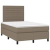 vidaXL Boxspring met matras stof taupe 120x190 cm
