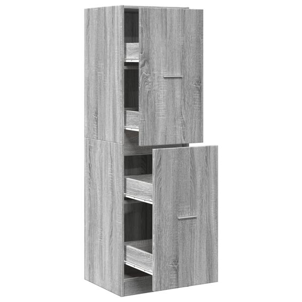 vidaXL Apothekerskast 40x41x144,5 cm bewerkt hout grijs sonoma eiken