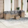 vidaXL 8-delige Loungeset met kussens poly rattan beige
