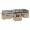 vidaXL Tuin Sofa Set met kussen 7 pcs Beige poly rattan