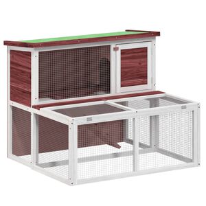vidaXL Konijnenhok 102x90x84,5 cm massief grenenhout mokkakleurig