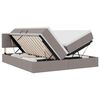 vidaXL LED Opslagbed met Matras Taupe 200 x 200 cm Stof