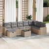 vidaXL 8-delige Loungeset met kussens poly rattan beige