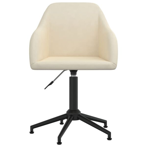 vidaXL Eetkamerstoel draaibaar fluweel cr&egrave;mekleurig