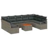 vidaXL Tuinbankenset met opslag 10 pcs Grijs poly rattan