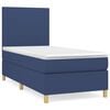 vidaXL Boxspring met matras stof blauw 100x200 cm