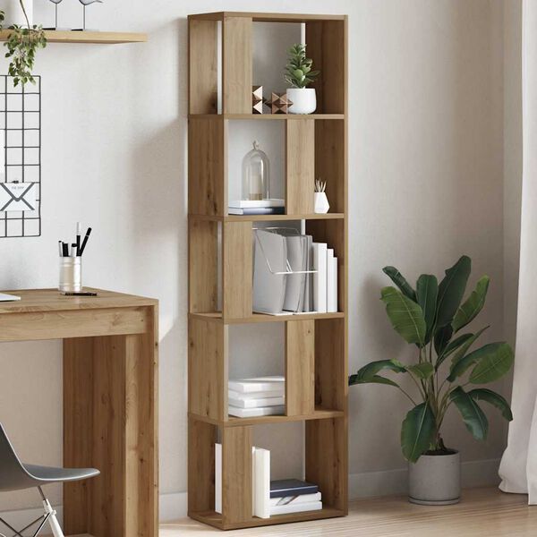 vidaXL Boekenkast 45x24x159 cm bewerkt hout artisanaal eikenkleur