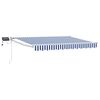 vidaXL Handbediende luifel met LED's Blauw en Wit 3 x 2,5 m