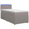 vidaXL Boxspringbed met matras met hoofdeinde Taupe 90 x 200 cm Stof