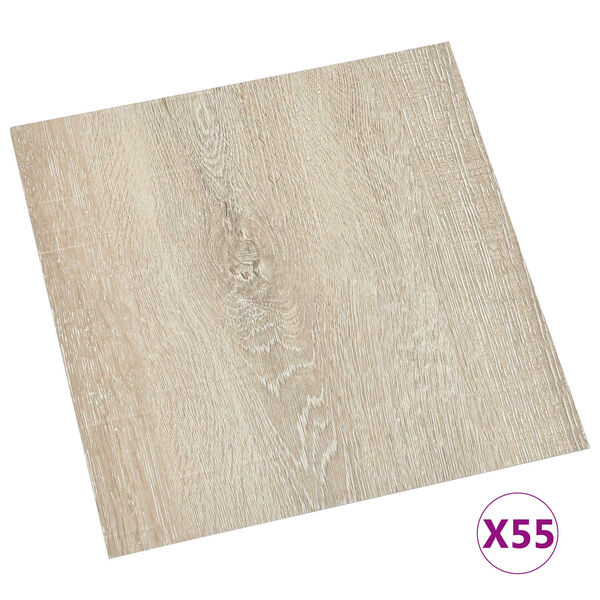 vidaXL Vloerplanken 55 pcs Beige 5,11 m&sup2; PVC