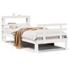 vidaXL Bedframe met hoofdbord massief grenenhout wit 75x190 cm