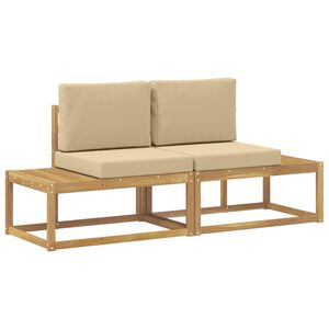 vidaXL Buiten Eind Sofa met kussen 2 Stuk Wit Massief Acaciahout