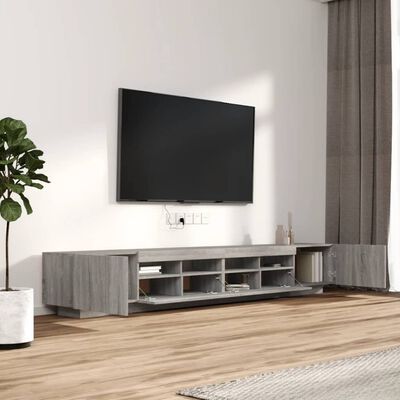 Condenseren Mand Fantasie vidaXL 3-delige Tv-meubelset met LED's bewerkt hout grijs sonoma eiken  online kopen | vidaXL.be