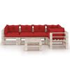 vidaXL 6-delige Loungeset met kussens pallet grenenhout