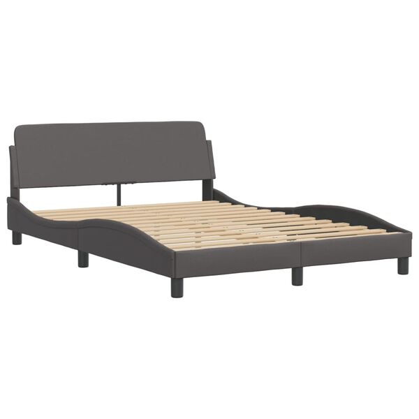 vidaXL Bed met matras "Dover" kunstleer grijs 140x200 cm