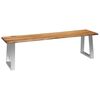 vidaXL Bankje 160 cm massief acaciahout en roestvrij staal