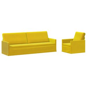 vidaXL Bankstel 2 pcs Geel fluweel