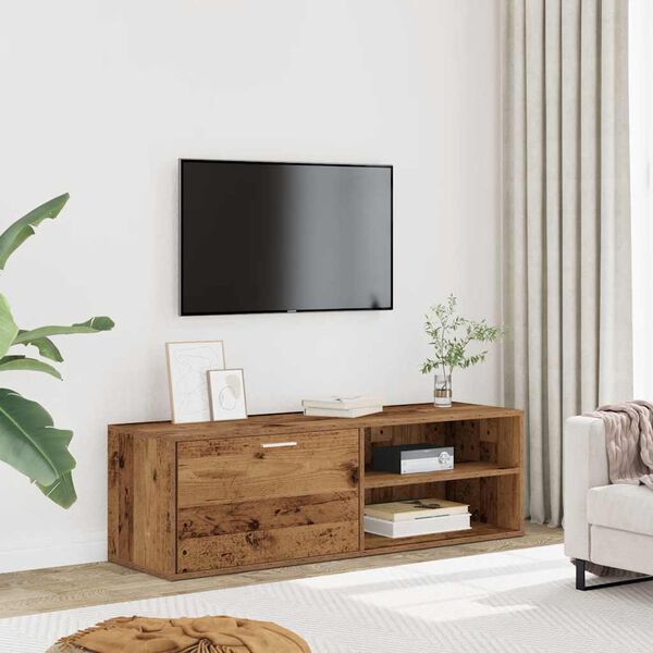 vidaXL Tv-meubel 120x34x37 cm bewerkt hout oud houtkleurig