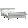 vidaXL Boxspring met matras fluweel lichtgrijs 140x220 cm
