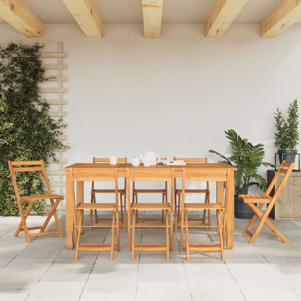 vidaXL Bistrostoelen 8 st inklapbaar massief acaciahout