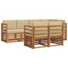 vidaXL Buiten bankenset 7 st Natuurlijk en Beige Polyester