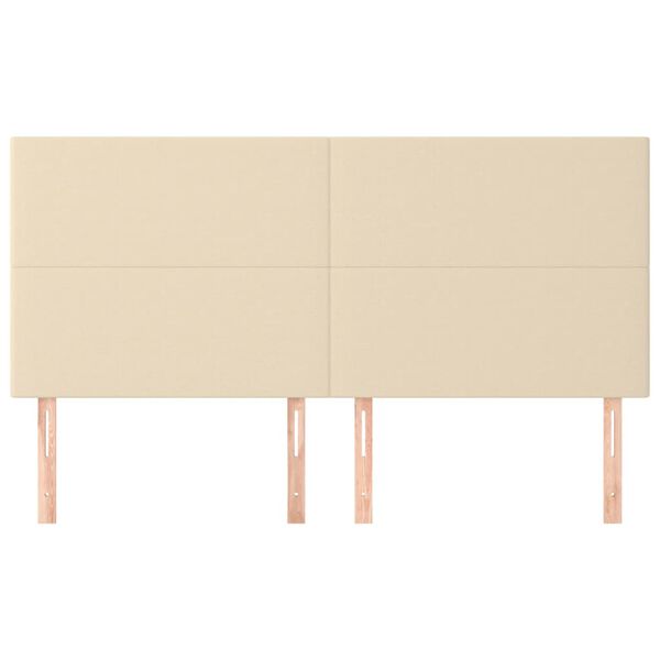 vidaXL Hoofdbord cr&egrave;me 160x5x118/128 cm stof