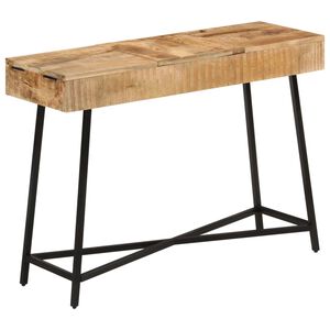 vidaXL Kaptafel 105x35x75 cm massief ruw mangohout en ijzer