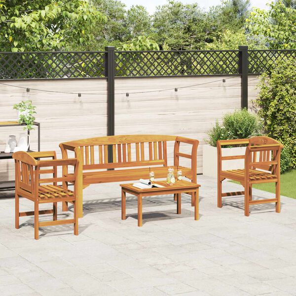 vidaXL Tuinrozelounge set 4 pcs Naturel Massief Acaciahout