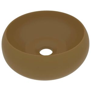 vidaXL Wastafel rond 40x15 cm keramiek matcr&egrave;me
