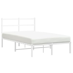 vidaXL Bedframe met hoofdbord metaal wit 120x190 cm