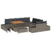 vidaXL Tuinbankenset 13 st 12-Aantal zitplaatsen Grijs Poly riet
