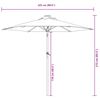 vidaXL Parasol met stalen paal 225x225x212 cm wit