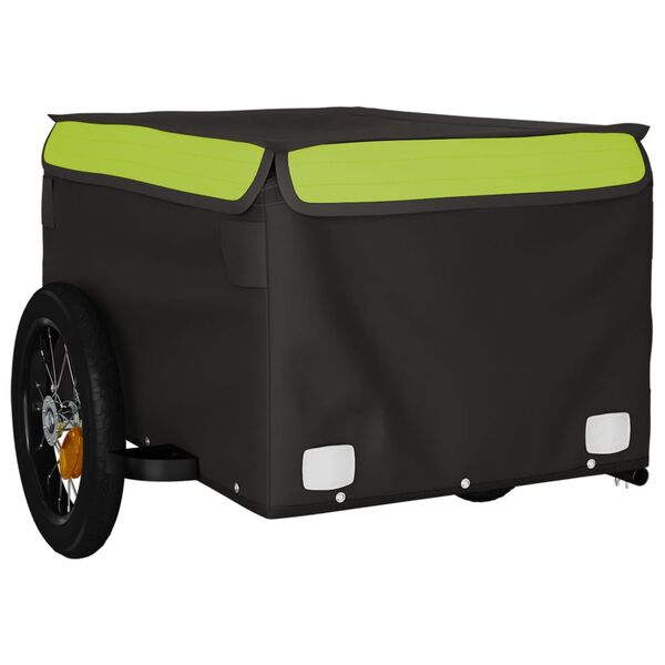 vidaXL Fietstrailer 30 kg ijzer zwart en groen