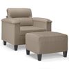 vidaXL Fauteuil met voetenbank 60 cm microvezelstof taupe
