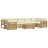 vidaXL Buiten bankenset 8 pcs Wit en cr&egrave;mekleurig Massief Acaciahout