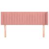 vidaXL Hoofdbord met randen 147x16x78/88 cm fluweel roze
