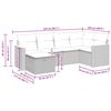 vidaXL 6-delige Loungeset met kussens poly rattan beige