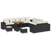 vidaXL Tuin Sofa Set met kussen 13 pcs Zwart en Cr&egrave;me poly rattan