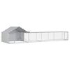 vidaXL Kippenhok met Dak en Tuin 2 st zilver 7 x 2 x 1,5 m