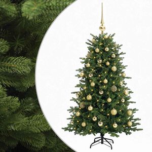 vidaXL Kunstkerstboom met kerstbal 120 cm 150 LED's Warmwit