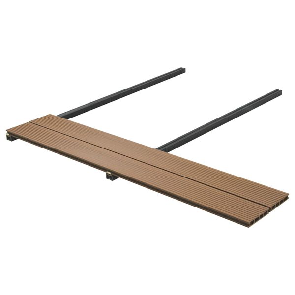 vidaXL Terrasplanken HKC met accessoires 15 m&sup2; 4 m teak