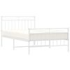 vidaXL Bedframe met hoofd- en voeteneinde metaal wit 107x203 cm