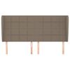 vidaXL Hoofdbord met randen 203x23x118/128 cm stof taupe