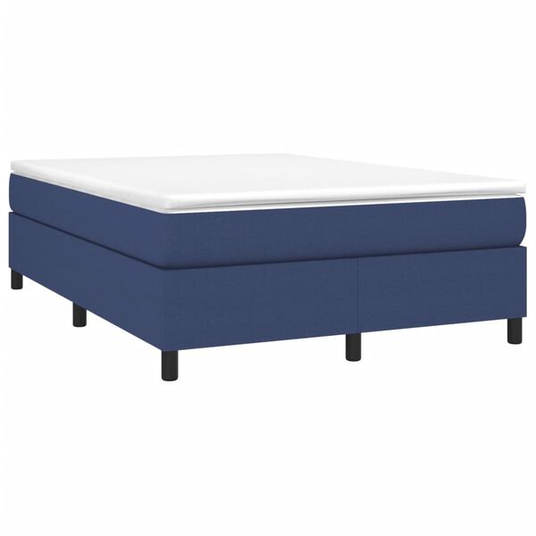 vidaXL Boxspring bed stof blauw 140x190 cm